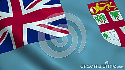 Realistic Fiji flag Stock Photo