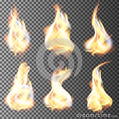 Realistic fire flames vector Vector Illustration