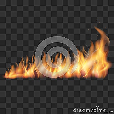 Realistic fire trail vector illustration Vector Illustration