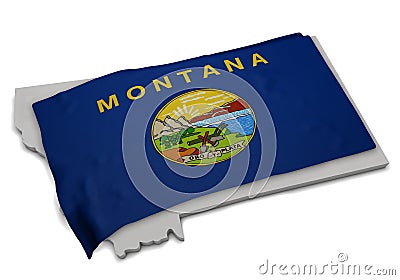 Realistic flag covering the shape of Montana (series) Stock Photo