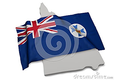 Realistic flag covering the shape of Queensland (series) Stock Photo
