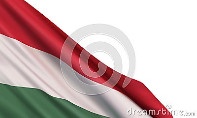The realistic flag of Hungary isolated on a white background. Vector Illustration