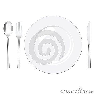 Realistic flatware set Vector Illustration