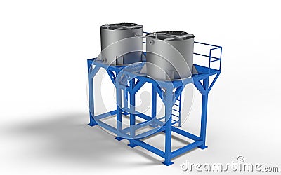 Oil storage food tank 3d image Stock Photo