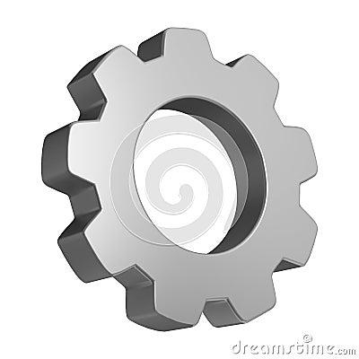 Realistic gear sign 3d Illustration icon on white empty background Stock Photo