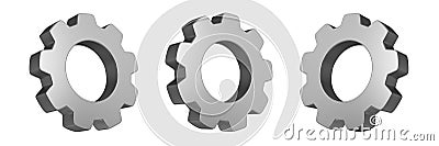 Realistic gear sign 3d Illustration icon on white empty background Stock Photo