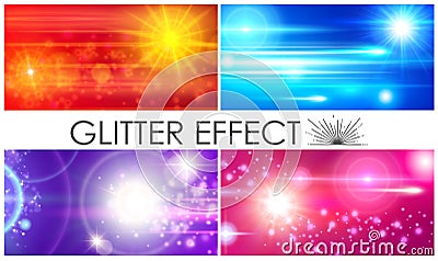 Realistic Glitter Light Effects Composition Vector Illustration