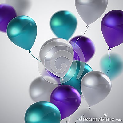 Realistic glossy balloons Vector Illustration