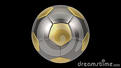 Realistic Gold and Iron Soccer Ball Isolated on Black Background. 3d  Looping Animation Stock Video - Video of isolated, alpha: 160757289