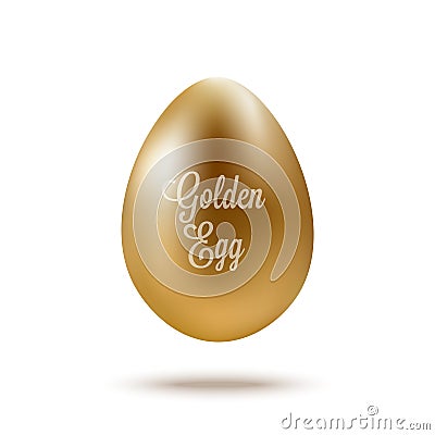 Realistic Golden Egg with text. Vector illustration Vector Illustration