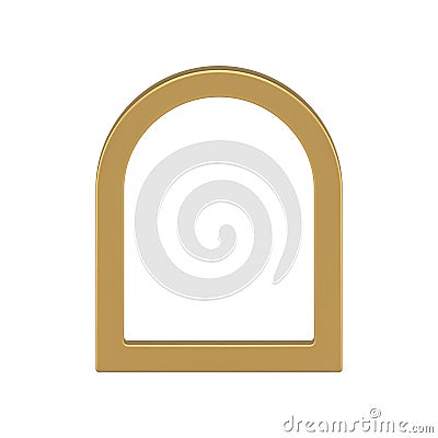 Realistic golden metallic outline frame curved arch front view template construction element vector Vector Illustration