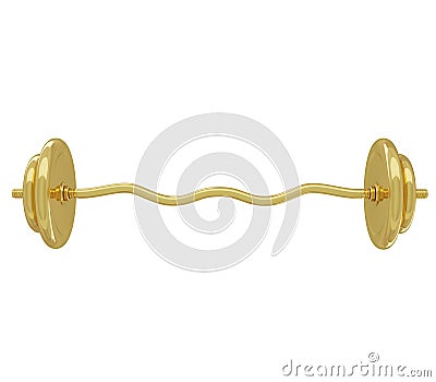 A realistic golden rendering of a weight (series) Stock Photo