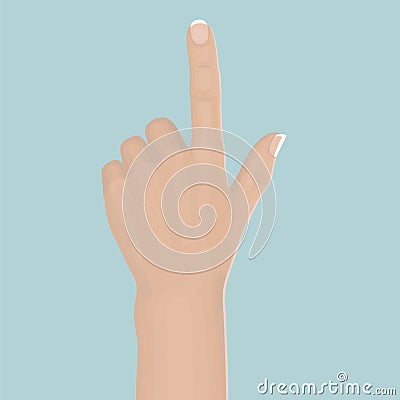 Realistic Hand Pointing or Swiping Vector Illustration