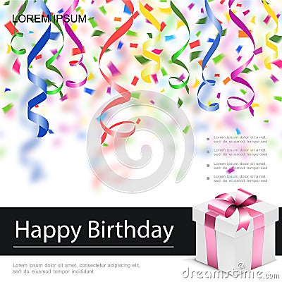 Realistic Happy Birthday Poster Vector Illustration