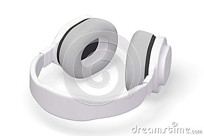 Realistic headphones for listening music and gaming Cartoon Illustration