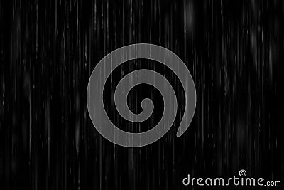 realistic heavy rain on a black background Stock Photo