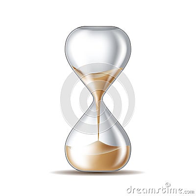 Realistic hourglass. 3D sand clock. Old-fashioned stopwatch for time measurement Stock Photo