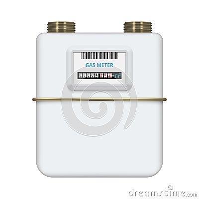 Realistic household gas meter. Vector Illustration