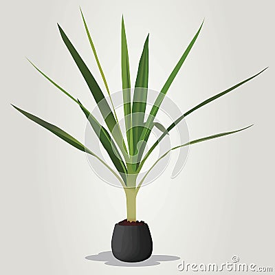 Realistic houseplant vector in bowl Vector Illustration