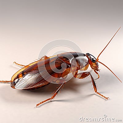 Realistic 3d Stock Photo Of Brown Cockroach On Transparent Background Stock Photo