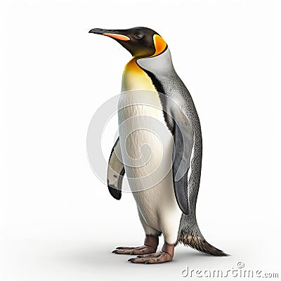 Realistic Hyper-detailed Rendering Of A Majestic King Penguin Stock Photo