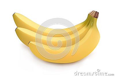 Realistic illustration of bunch of bananas Vector Illustration