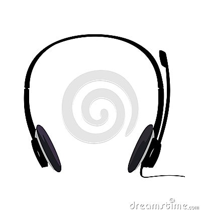 Realistic illustration of headset Vector Illustration