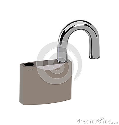 Realistic illustration of open lock Vector Illustration