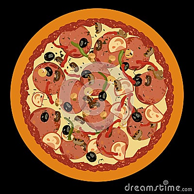 Realistic illustration pizza Vector Illustration