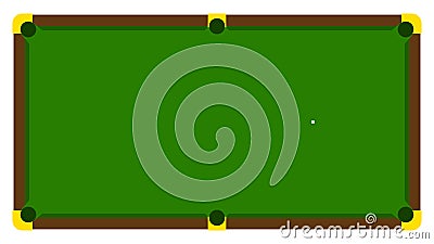 Realistic illustration with pool billiard on green table. Pool billiards tournament announcement poster with green table. Vector Vector Illustration