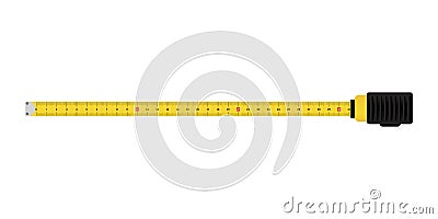 Realistic illustration with tape measure yellow. Stock image. Vector illustration. Vector Illustration