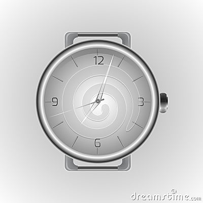 Realistic illustration of a wristwatch. Clock face. Vector Illustration