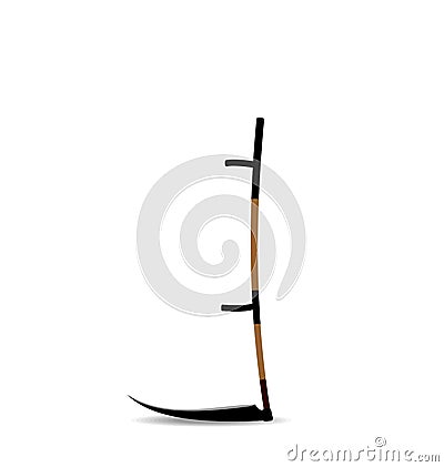 Realistic illustraton the hand mower or scythe Vector Illustration