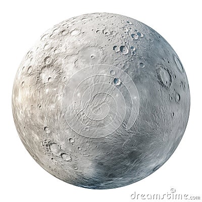 Realistic image of Moon on a transparent background. Moon isolated on transparent background in PNG format, space Stock Photo