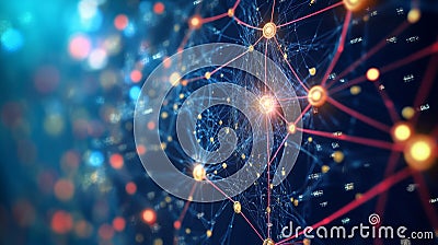 Realistic image of neural network analyzing financial transactions for fraud detection in real time Stock Photo
