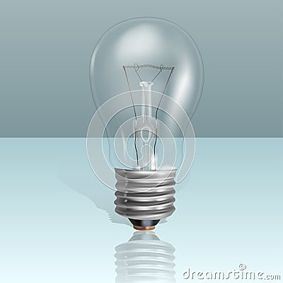 Realistic incandescent lightbulb Vector Illustration