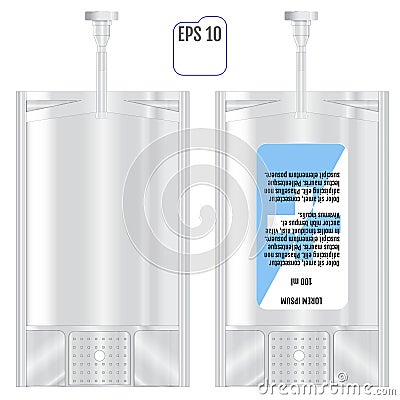 Realistic Intravenous fuid on white background. Vector Illustration