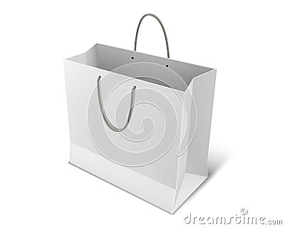 Realistic isolated paper bag for shop. Vector Vector Illustration