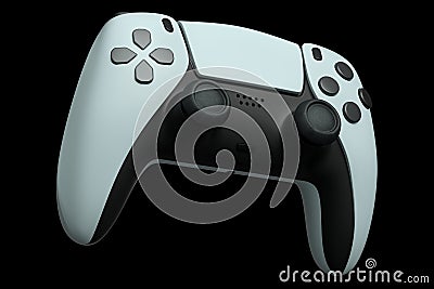 Realistic joystick for video game controller on black background Stock Photo