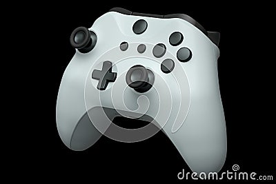 Realistic joystick for video game controller on black background Stock Photo