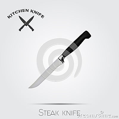 Realistic kitchen knife. Vector illustration isolated on light background Vector Illustration
