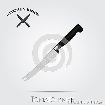 Realistic kitchen knife. Vector illustration on light background Vector Illustration