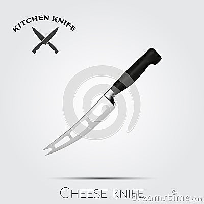 Realistic kitchen knife. Vector illustration on light background Vector Illustration