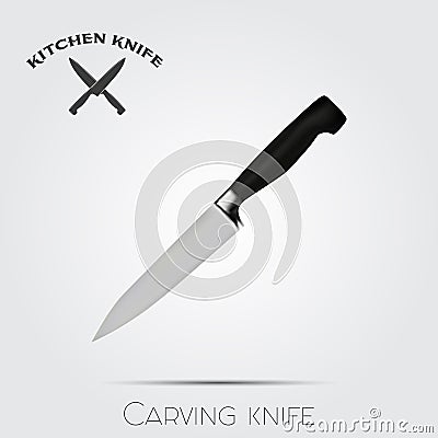 Realistic kitchen knife. Vector illustration on light background Vector Illustration