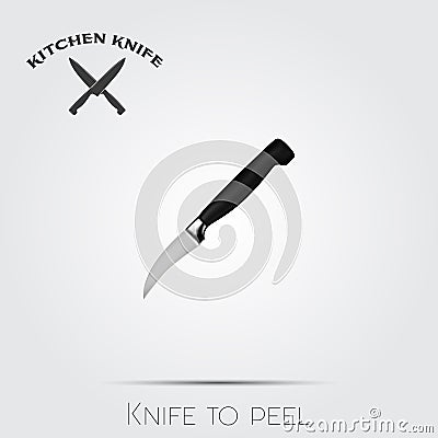 Realistic kitchen knife. Vector illustration on light background Vector Illustration