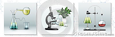 Realistic Laboratory Research Concept Vector Illustration