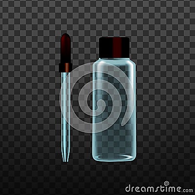 Realistic Laboratory Tool Glass Pipette Vector Vector Illustration