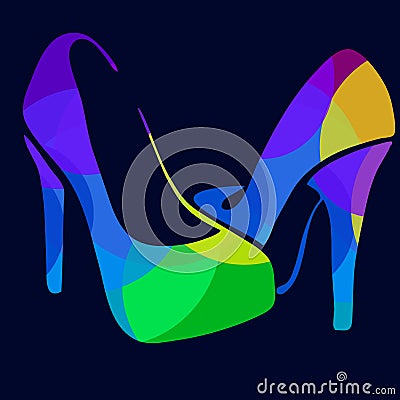 Realistic ladies shoe. Vector Illustration