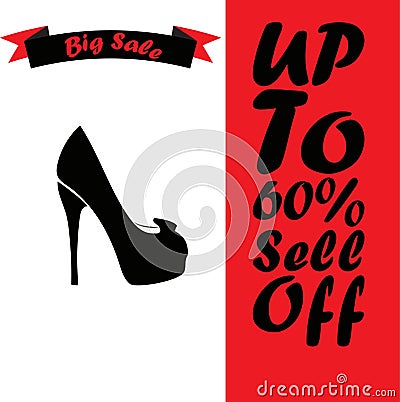 Realistic ladies shoe. Vector Illustration