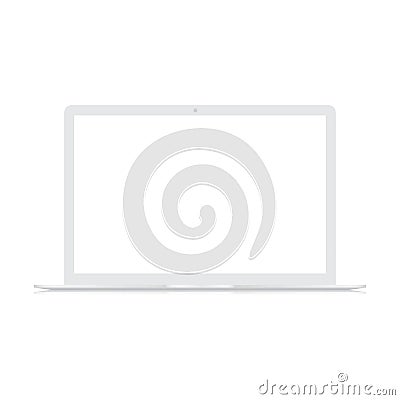 Realistic laptop isolated on white background. Computer notebook with empty screen. Vector Vector Illustration